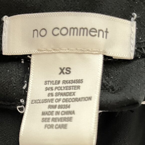 NO COMMENT WOMEN'S HIGH RISE BLACK TROUSER PANTS/Size XS/NWT - Picture 10 of 11